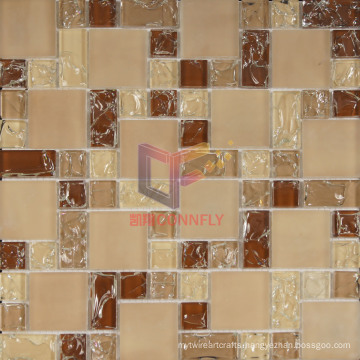 Beige and Brown Matt Crystal Ice-Cracked Mosaic (CCG200)